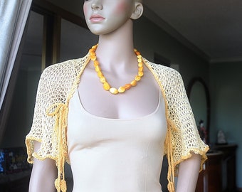 TRENDY LOOSEKNIT SHRUG - Fiber/Textile Art as It's Finest, Richly Embellished, Unsurpassed Quality Materials