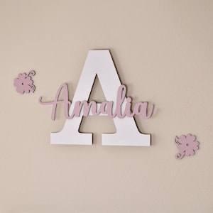 Luz nocturna personalizable - Letra con nombre - Lámpara de pared con letras para la habitación de los niños - Placa para nombre con iluminación LED