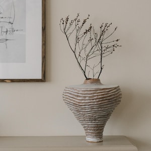 Large Sculptural Stoneware Vase | Handmade Wabi Sabi Organic Pottery
