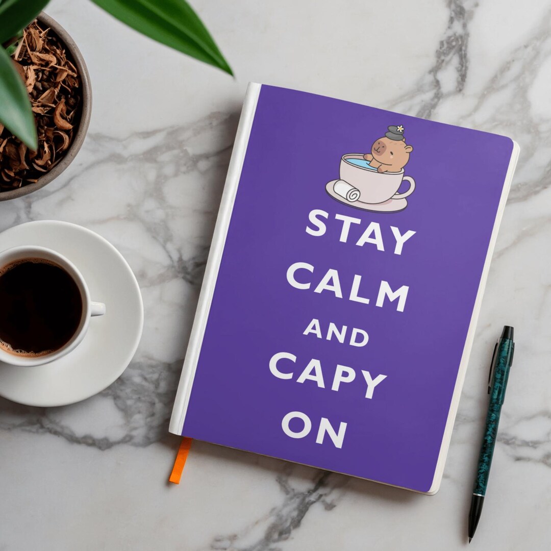 Stay Calm Capybara Notebook Cover – Spiral Notebook (digital Download ...