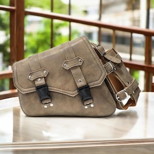 Bolsa lateral de cuero retro para almacenamiento de motocicletas / Bolsa impermeable para herramientas de sillín para viajes, accesorios de bicicleta, paseos en crucero, regalo de equipo de estilo vintage