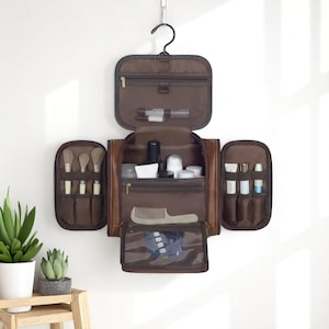 Grote waterdichte hangende toilettas | Cosmetische reisorganizer met haak | Opbergtas met 3 vakken | Voor mannen vrouwen Cadeaus en reizen
