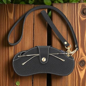 Étui à lunettes de soleil en cuir - Étui à lunettes souple ou boîte à lunettes de soleil pour le voyage, porte-lunettes minimaliste pour homme et femme, rangement pour lunettes mince