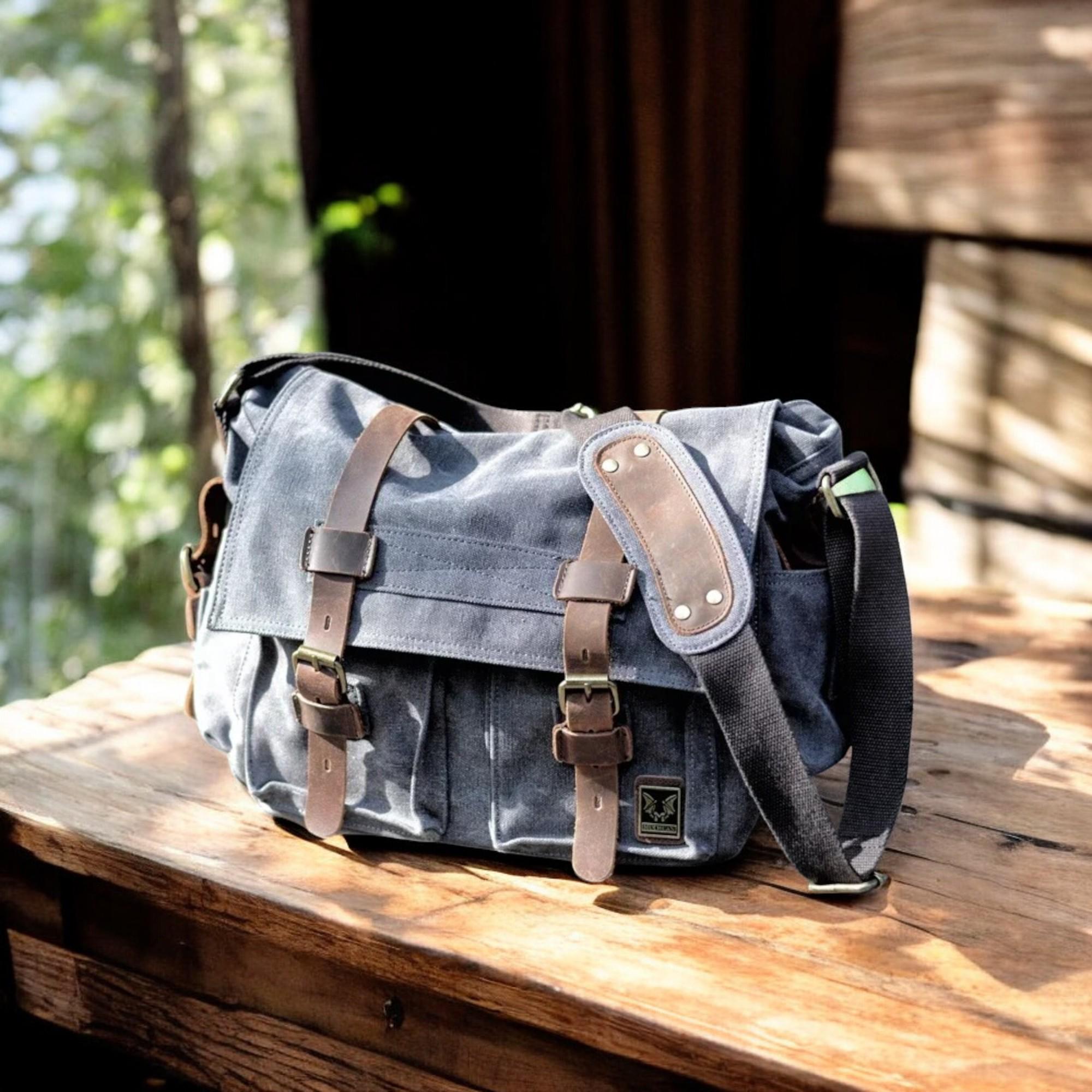 Canvas Purse Luxtrada Men Vintage Canvas Crossbody Bag Portable