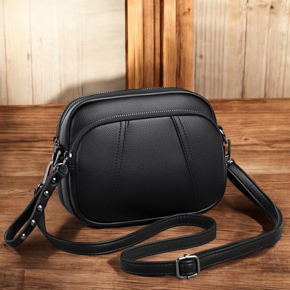 Bolso bandolera de piel sintética: pequeño bolso cuadrado tipo