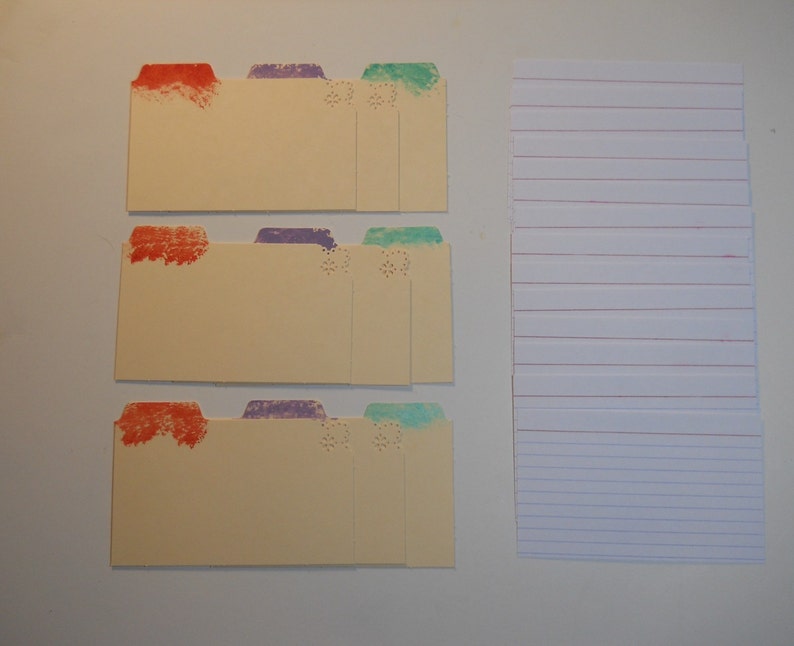 Recipe Box Divider Cards 3x5 or 4x6 hand painted. Etsy