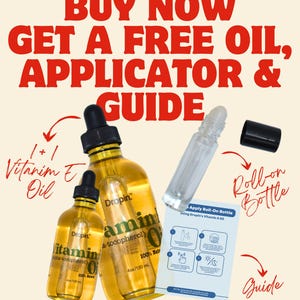 Vitamin E Oil 1+1 Deal | Two 4oz Bottles + Roll-On Bottle | Stretch Mark & Under Eye Care Set | Limited Time Offer