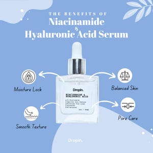 Niacinamide & Hyaluronic Acid Serum – Improves skin texture, Minimizes fine lines, pH Balanced, Unscented, Made in USA (1oz / 30mL)