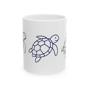 Cute Turtle Ceramic Mug - Perfect Gift for Ocean Lovers, Beach Decor, Coffee or Tea Drinkers, Eco-Friendly, Birthday, Housewarming