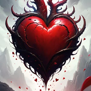 Shadows of the Heart: A Gothic Valentine Digital Print