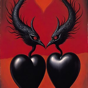 Shadows of the Heart: A Gothic Valentine Digital Print