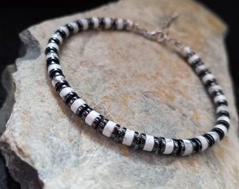 Howlite Hematite Bracelet for Men – Handmade 925 Silver Natural Gemstone Jewelry