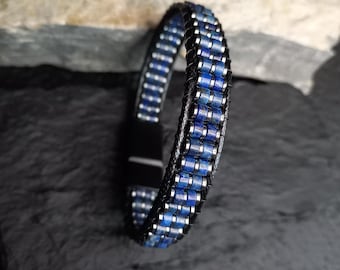 Lapis lazuli-armband voor heren: handgemaakte hematietsteensieraden