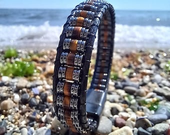 Tiger Eye Hematite Bracelet for Men – Handmade Natural Stone Protection Jewelry