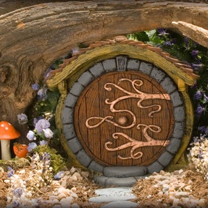 Round Brown Fairy Door image 1