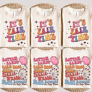 Fair Time Shirt, Cotton Candy & Corn Dogs Design, Carnival Sweater, American Circus Tee, Birthday Party Top, Fun Festival Apparel