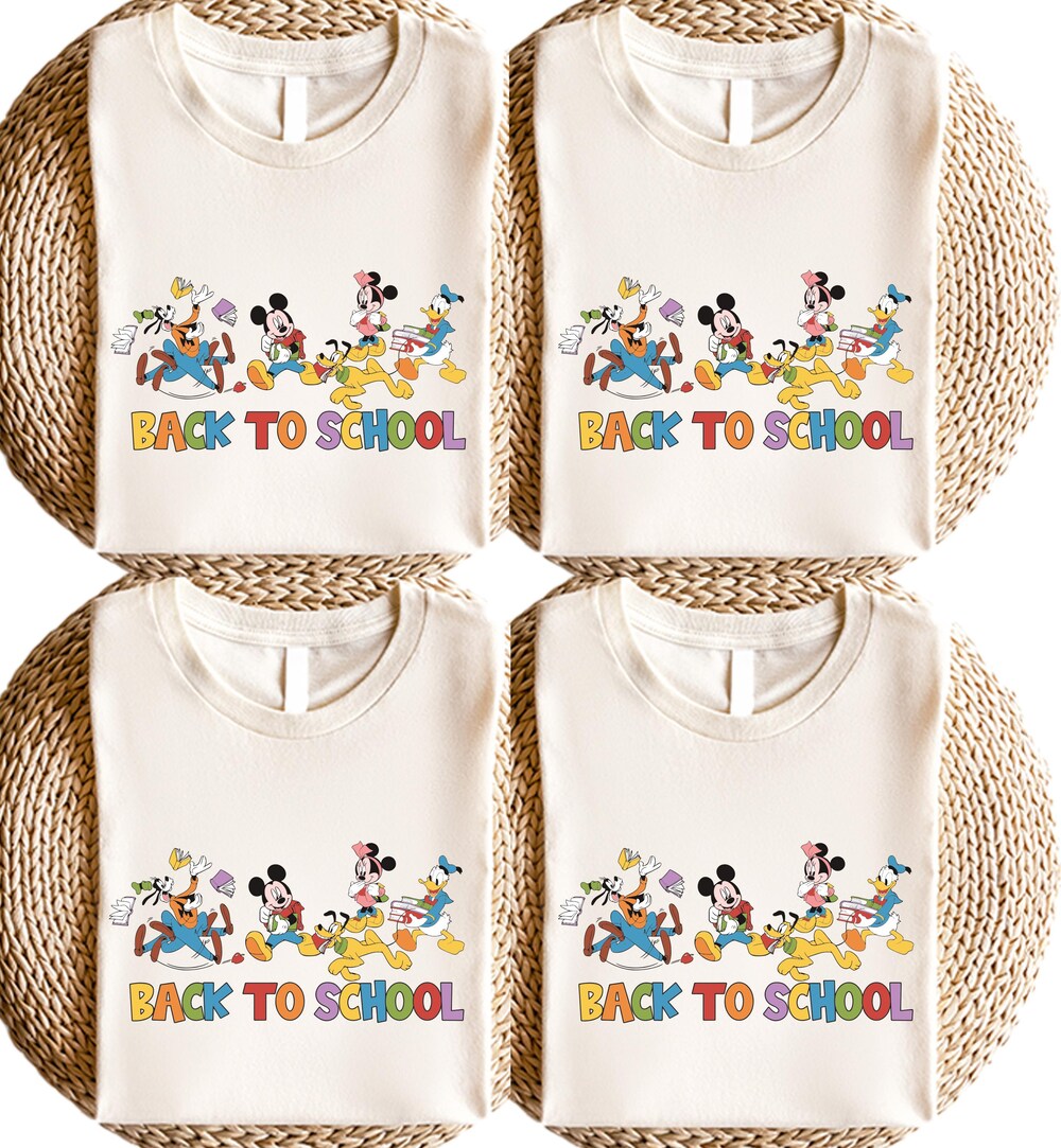 Snorider Design Disney Back To School T-Shirt For Kids, Mickey And Friends Tee, Back-To-School Shirt, School Boys Girls Shirt, Kids Gift For Students