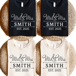 Mr and Mrs Shirts, Custom Couples Honeymoon Vacation Shirts, Just Married Shirt, Hubby Wifey Shirt, His and Hers Shirts, Honeymoon Vibes Tee