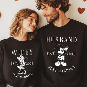 Custom Just Married Disney Shirt, Wife Husband Matching Shirts, Just Married Gifts, Disney Honeymoon Gifts, Newlywed Shirts