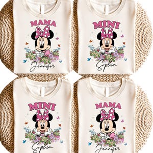 Personalized Disney Minnie Mama Mini Sweatshirt, Disney Mama and Mini Shirt, Disney Family Matching T-Shirt, Mini Mouse Mom Tee