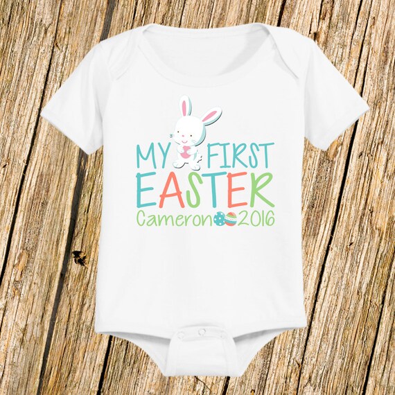 Personalized My First Easter Bunny Shirt or Bodysuit for a Boy | Etsy