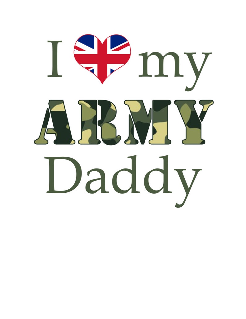 I Love My Army Daddy Mommy Uncle Aunt Etc With Union Jack Etsy