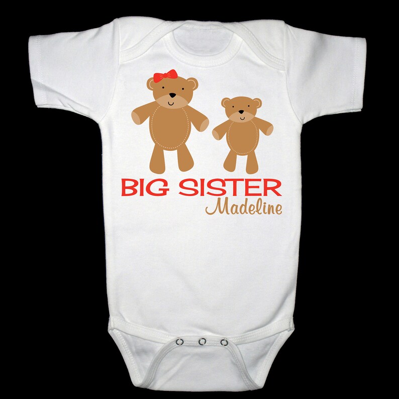 Adorable Teddy Bear Big Sister Shirt Personalized With ANY | Etsy