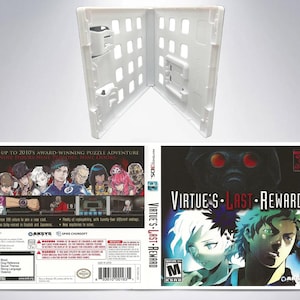 Zero Escape: Virtue&#39;s Last Reward 3DS Cover di ricambio con inserto artistico + scatola per cartucce NTSC (senza gioco, senza manuale)