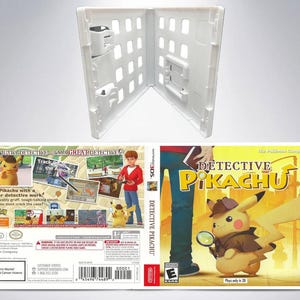Detective Pikachu 3DS Cover di ricambio con inserto artistico + scatola per cartucce NTSC (senza gioco, senza manuale)