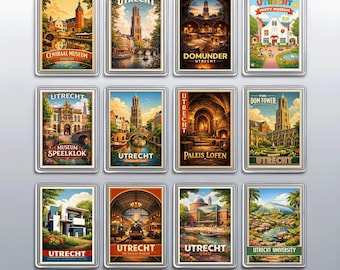 Vintage Utrecht Fridge Magnet, Netherlands Travel Souvenir, Dutch City Gift Decor