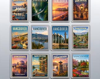 Canada Vacation Fridge Magnet, Iconic Vancouver Stanley Park with Science World, Home Accent