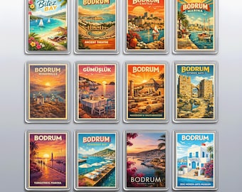 Authentic Bodrum Turkey Fridge Magnet from Bodrum Castle & Marina, Vintage Travel Gift