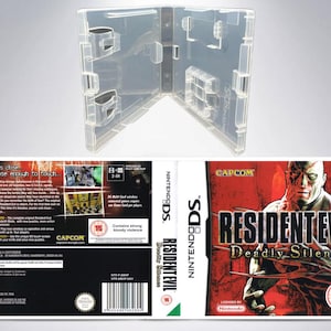 May include: A clear plastic Nintendo DS game case, open to display the game's cover art. The cover art features the title "RESIDENT EVIL Deadly Silence" with a zombie-like character. The case is empty.