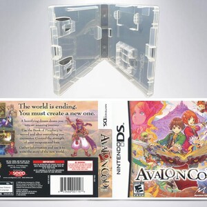 May include: A Nintendo DS game case for the game Avalon Code. The front of the case features a colourful illustration of characters from the game. The back of the case has a description of the game and a rating of "E" for Everyone.