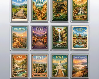 Pai Thailand Magnetic Souvenirs, Rustic Pam Bok Waterfall Kitchen Fridge Decor