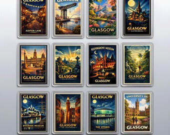 United Kingdom Destination Magnet for Glasgow, celebrating City Chambers & Ashton Lane — Home Accent