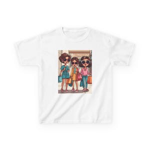 Fashionable Girls Tee - Cute Kids Heavy Cotton T-Shirt, Trendy Youth Apparel, Summer Fun, Gift for Girls, Playdate Outfit