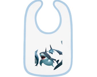 Sharks Baby Bib: Ocean Life Cotton Jersey Bib