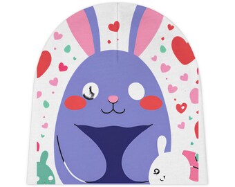 Cute Bunny Baby Beanie, Infant Hat, Baby Shower Gift, Newborn Accessory, Toddler Beanie, Easter Holiday Hat