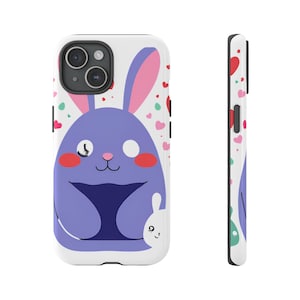 Cute Bunny Phone Case, Playful Rabbit Cover for Kids, Colorful Animal Art, Unique Gift for Animal Lovers, Protective Phone Accessory
