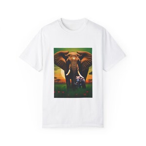 Elephant Sunset Graphic T-Shirt: Wildlife Safari Tee
