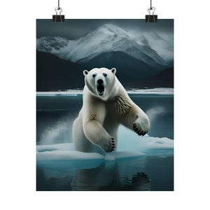 Majestic Polar Bear Giclée Print: Artistic Wildlife Wall Art