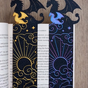 Fourth Wing Inspired Dragon Bookmark – with Tairn & Andarna (Clouds) image 3