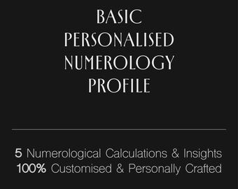 Basis gepersonaliseerd numerologieprofiel • 5 numerologische berekeningen en inzichten • Volledig gepersonaliseerd