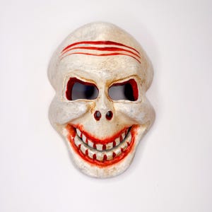 Handmade Wooden Skull Mask Wall Hanging Scary Carved Halloween Decor Unique Handcrafted Art