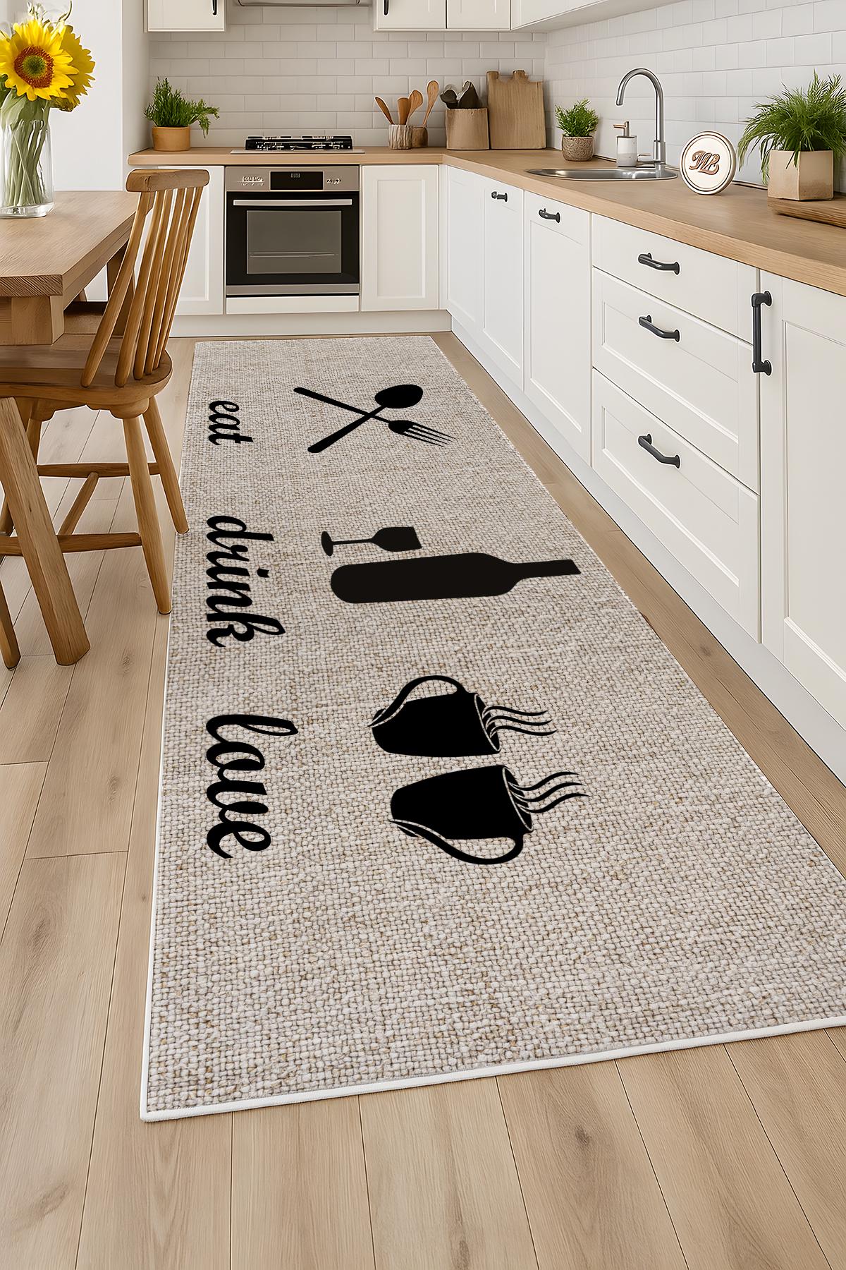 Matches21 Tappeto Da Cucina 60x120 Cm: Con Margherite E Cuori Su Legno, Velluto E Lattice, Lavabile, Antiscivolo
