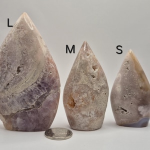 Purple and Pink Amethyst Crystal Carved Natural Stone Flames