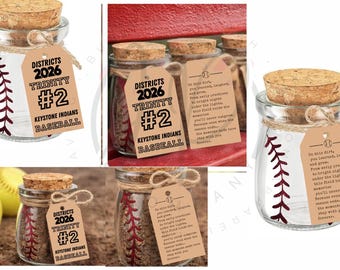 Baseball Dirt Memory Jar, Senior Night Gift, End of Season Baseball Keepsake, Team Gift, Field Dirt Jar, Player Gift, District State Gift