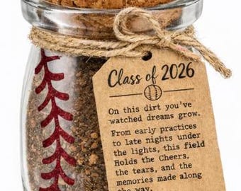 Softball Senior Night Dirt Jar Keepsake | Class of 2026 Softball Senior Gift | Softball Graduation Gift | Senior Softball Player Memory Jar