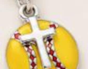Softball Faith Necklace, Softball Girl Gift, Christian Athlete Jewelry, Philippians 4:13 Necklace, Senior Softball Gift